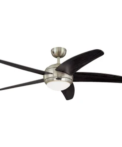 VENTILADOR DE TECHO CON LUZ 132CM BENDAN SATIN CROMO-WENGUE 72557 FARHO