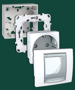 Socket Outlet – 16A – 2P + E – Shutters with Cover Frame (2 modules) IP44 – Complete Enclosure