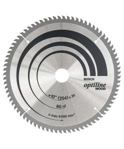 Disco de Sierra 10″ 80 D Optiline BOSCH 2608.640.909-000