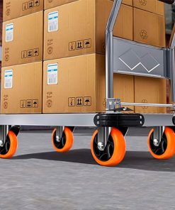 RUEDA 4 BASE METAL GIRATORIA NARANJA NEGRA LH-3455