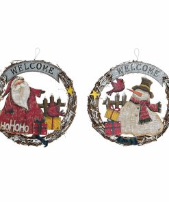 Adorno Navideño DKD Home Decor Madera Cuerda Papá Noel (2 pcs) (31 x 4 x 30 cm)