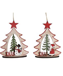 Adorno Navideño DKD Home Decor Madera (2 Unidades) (14 x 6 x 18 cm)