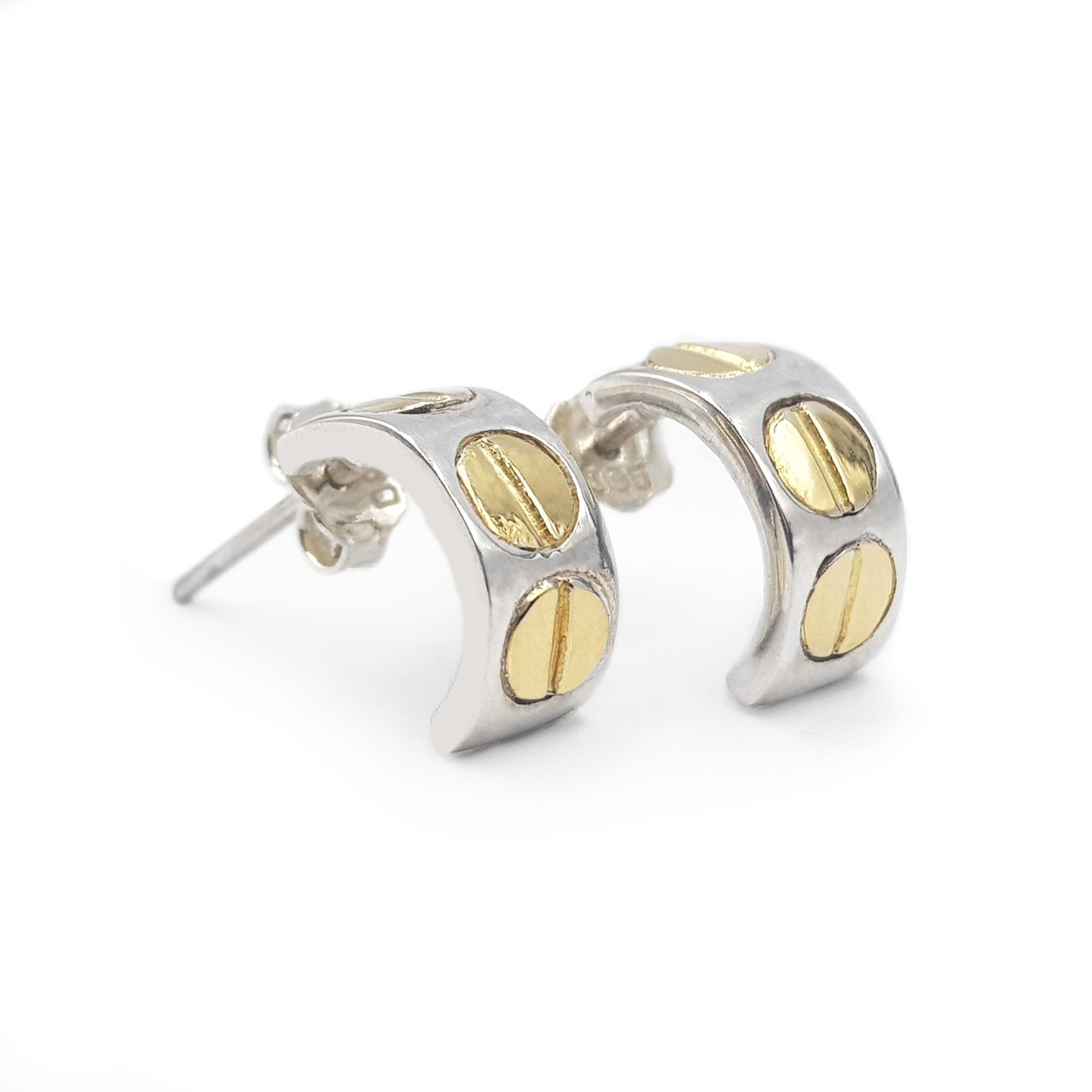 Semi Argollas Lock- Plata 950 / Oro 18K