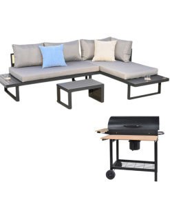 Conjunto de jardín Stelton + Barbacoa carbón/leña