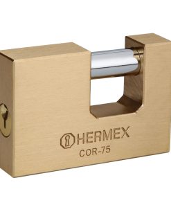 Candado antipalanca, 75mm, cuerpo de latón llave tradicional, Hermex COR-75 43357