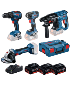 Kit Bosch GWS 18V-7 + GBH 18V-21 + Taladro GSB 18V-55 + GDR 18V-200C