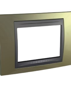 Metal Cover Frame (3 modules) – Gold/Graphite