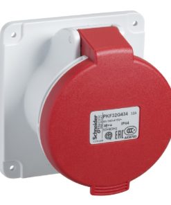 Panel Mounted Straight Industrial Socket with Wander Plug – 4P+N – 16A – 380V – IP44