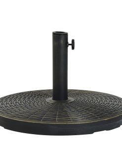 Outsunny Base de Sombrilla Ajustable Φ53×40 cm Universal Pie de Parasol de Cemento Soporte de Sombrilla Redondo Estilo Retro HDPE Patio Jardín Playa
