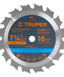 Disco sierra 7- 1/4″ para madera, 16 dientes centro 5/8″ Truper ST-716 18298