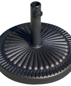 Outsunny Base de Sombrilla de Jardín Peso Neto 14,28 kg Soporte de Parasol Redondo Apto para Postes de 38mm/48mm Resina y Acero para Terraza Patio Exterior Ø48,5×33 cm Bronce