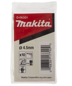 Broca para Metal HSS-G (10 Unid) 4.5 x 80 mm Makita D-06351