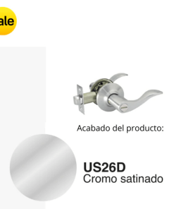 MANIJA ASTON BAÑO US26D ACERO SATINADO (CAJA) 9002 YALE