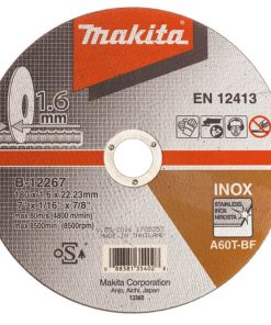 Disco abrasivo corte inoxidable 180mm 7″ x 1.6mm (A60T-BF) Makita B-12267
