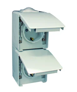 BASE SCHUKO DOBLE VERTICAL SERIE ESTANCA 48 IP65 GRIS 48868 CCZ EFAPEL