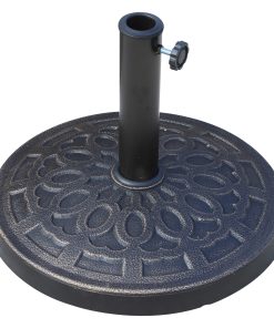 Outsunny Base para Sombrilla de Jardín Peso Neto 12 kg Soporte de Parasol Redondo de Resina para Postes de 38mm/48mm para Terraza Patio Exterior Ø44×34 cm Bronce