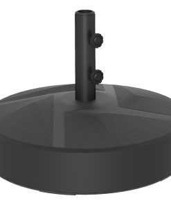 Outsunny Base para Sombrilla Redonda Soporte para Parasol Pie para Sombrilla Rellenable con Agua 25L o Arena 30kg para Jardín Terraza Negro