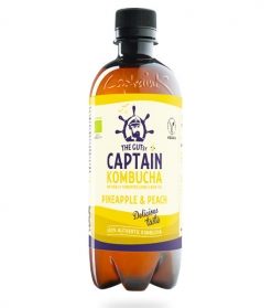 KOMBUCHA PIÑA MELOCOTON BIO 1L CAPTAIN – Pack 6 Unidades