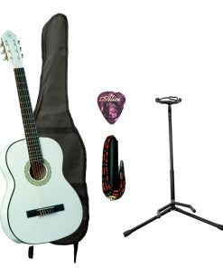 Combo Eko CS-10 Blanco Guitarra + Base, estuche y accesorios