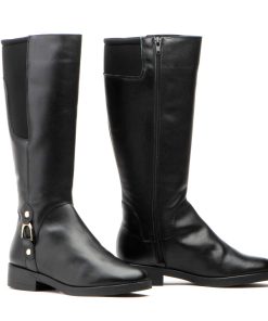 Botas Mujer Piel Negro Elásticos