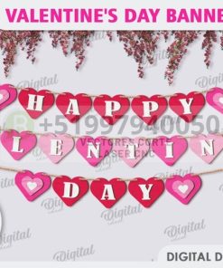 Banner banderines dia de san valentin