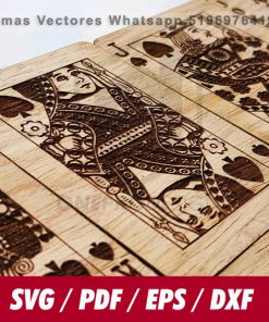 Vector Juego completo de cartas Poker Grabadas para Corte Láser