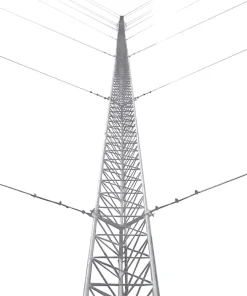 Kit de Torre Arriostrada de Piso de 42 m Altura con Tramo STZ45G Galvanizado por Inmersión en Caliente (No incluye retenida).