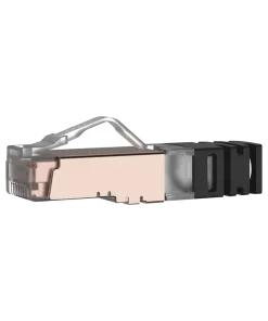 Plug RJ45 Cat6A Blindado, Para Cable Calibre 23-24 AWG, Chapado en Oro de 50 micras.