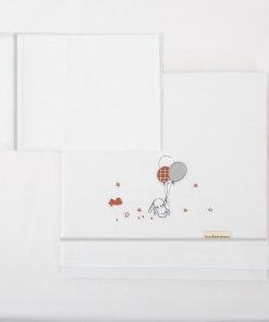 TRIPTICO/JUEGO DE SABANAS CUNA JOLIE BLANCO/ROSA