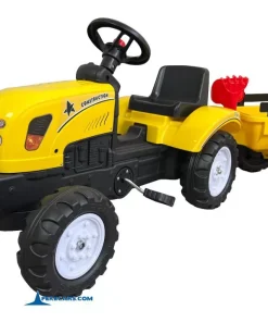 TRACTOR A PEDALES CON REMOLQUE AMARILLO